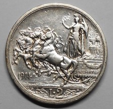 2 LIRE  1914 Quadriga Briosa