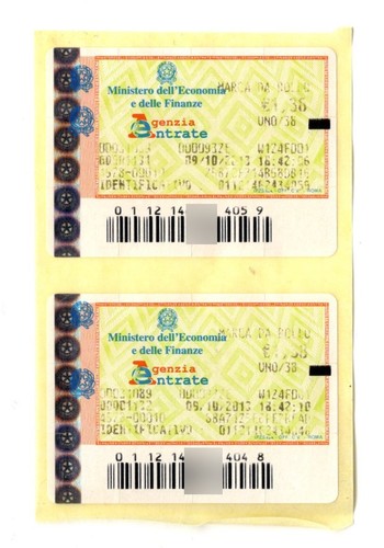 Lotto marche bollo da - marche,