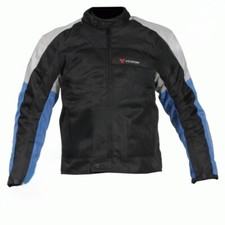 Giacca Giubbotto Moto In Tessuto Venom Sport Mesh Tre Strati Traforato Nero Blu