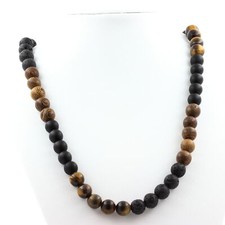 Collana perle lava - occhio, di