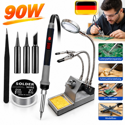 Set saldatore digitale 90w - set,
