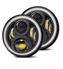 2 FARI LED 7" POLLICI H4 PER