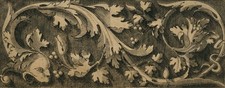 ENEA VICO - Decorazione fogliame con delfino - incisione su rame del 1540