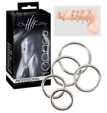 Kit 5 Anelli Fallici in Metallo, Set Cock Ring Acciaio per Pene e Testicoli Toy