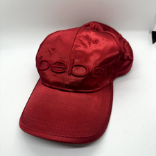 Cappello berretto baseball donna raso rosso logo BEBE cinturino regolabile schiena