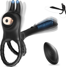 Anello Vibrante per Lei E Lui Sex Toys,4 in 1 Doppio Anello per Pene Da Uomo Sex