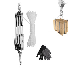 Carrucola per Sollevamento, Puleggia Portante Da 2000Kg Con Fune in Nylon Da 20M