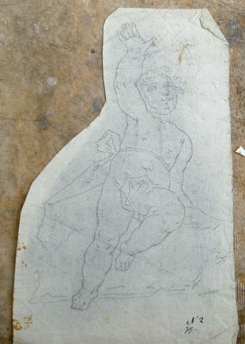 Antico disegno china putto - antico,