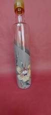Bottiglia in vetro dipinta a mano tema floreale Chalk Paint Pezzo unico moderno