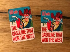 2 adesivi benzina vintage olio