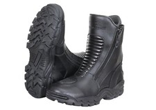 Scarpe Moto Touring Uomo Nero Stivali Moto ROAD Pelle Qualità A1