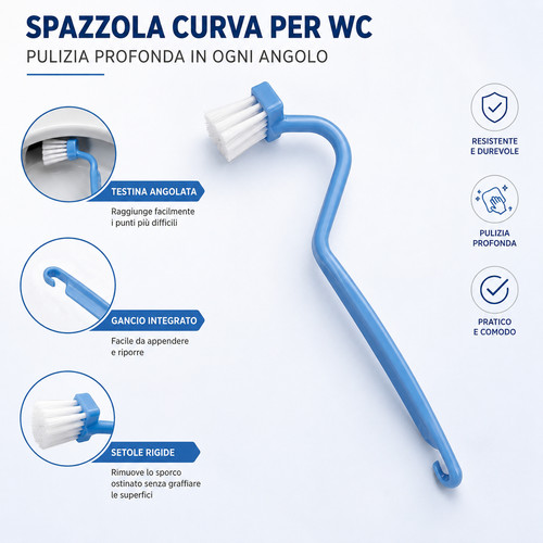 Scopino professionale curvo - wc,