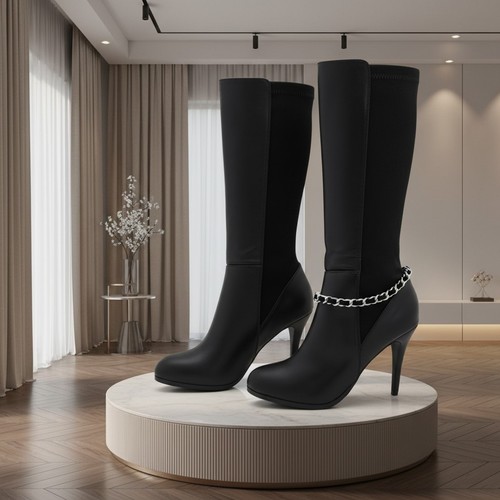 Donna metallo argento stivale - metallo,
