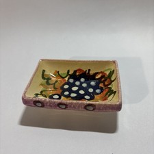 Piatto portagioie in ceramica Made in Italy 3”x2” dipinto a mano floreale
