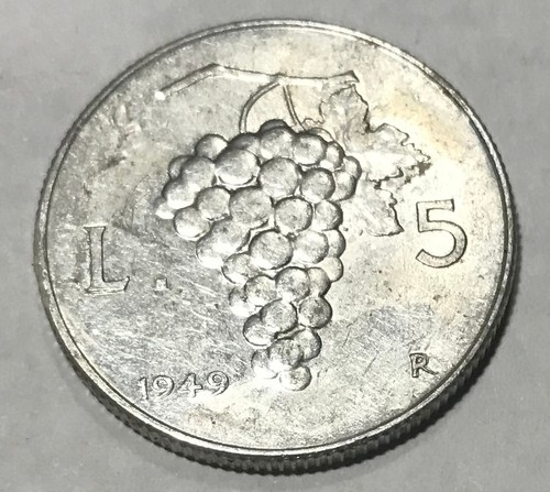 Moneta lire italia - italia, 1949-r
