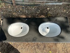 LAVABO DOPPIA Vasca Base Marmo Scuro Marca Dolomite 160x59