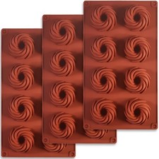 3 x stampo a vortice in silicone stampo in silicone stampo da forno per cioccolato #Y69-591