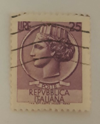 Francobollo italia lire - italia, ''25