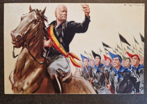 Cartolina mussolini propaganda - cartolina,