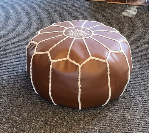 Pouf marrone fatto mano - pouf,