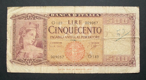 500 lire ornata spighe - lire,