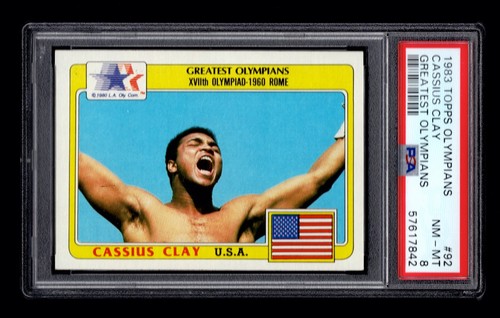 Psa cassius clay 1983 topps - psa, 8