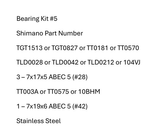 Kit cuscinetti shimano - kit, #05