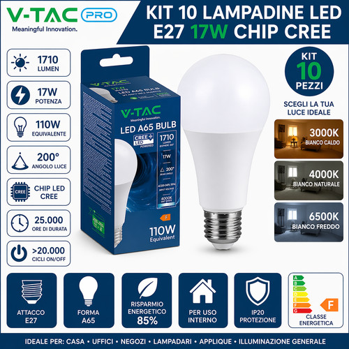 Kit lampadine led e27 17w - 10,