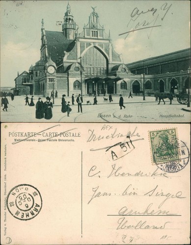 Cartolina essen ruhr stazione - cartolina,