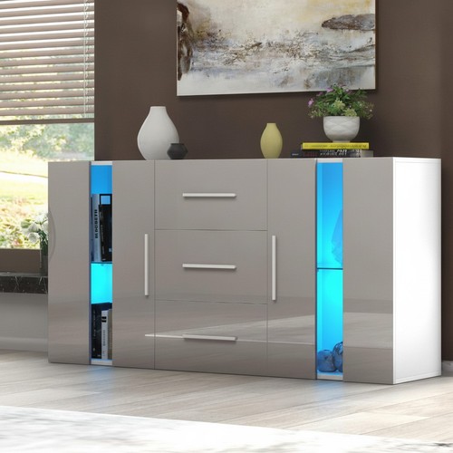 Credenza alta lucida con - , luci