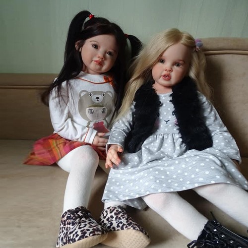 Bambola twins girl reborn - bambola, 28"