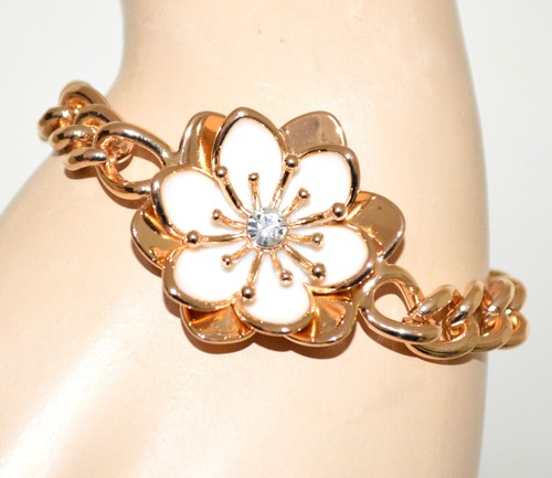 Bracciale donna fiore strass - bracciale,