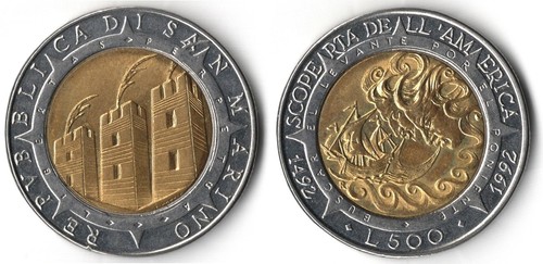 San marino 500 lire 1992 - marino,
