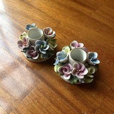 Portacandele fiori ceramica - fiori,