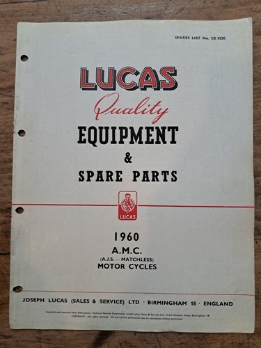 Lucas ricambi matchless - lucas,
