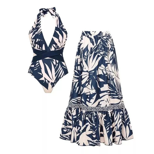 Costume intero donna con gonna - intero,