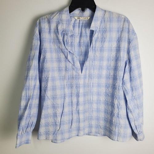 Blusa contadina zara - blu, a