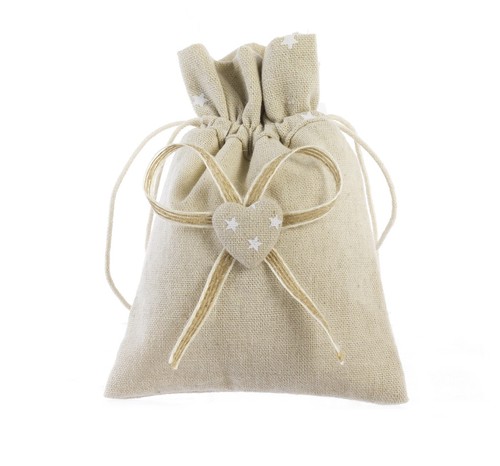 Sacchetti stoffa cuore - pz.,