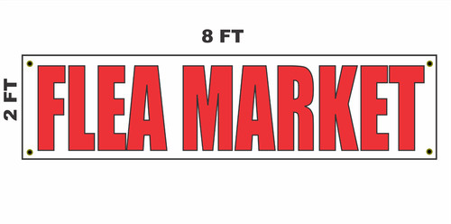 Insegna banner flea market 2x8 - flea,