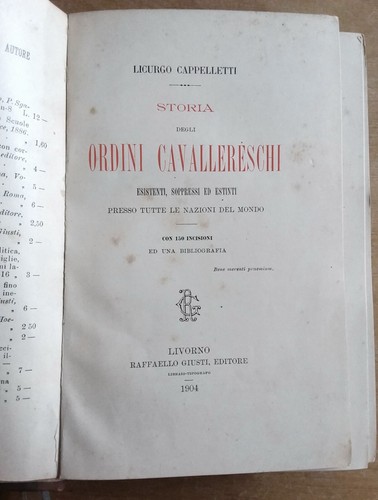 Cappelletti storia degli - l.,
