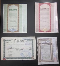 1953/60/74/80 Liquigas certificato azionario 100/500/1000 azioni energia gas GPL