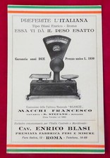ANNI '30 CARTOLINA PUBBLICITARIA AUTARCHIA BILANCIA L'ITALIANA FRANCESCO MACCHI