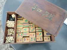 Mahjong Set Tradizionale 148 Piastrelle Mah-Jong Game Set Antico , Usato 