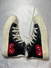 CONVERSE X Comme Des Garçons Play Chuck High Size 38 Men 5.5 Woman’s 7.5 Black