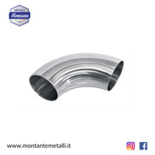 Curve a Saldare Lucide in Acciaio Inox Aisi 304 a 90 Gradi da 25 a 70 mm Scarico