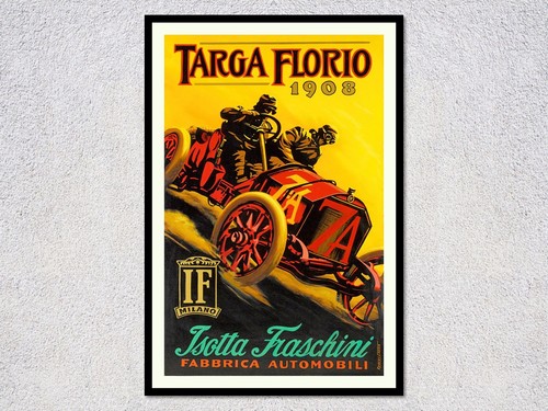 Poster rally italiano 1908 con - poster,