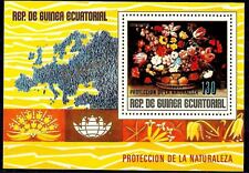 Guinea Equatoriale 1977 Vaso Fiori Europei Dipinto Mappe Natura m/s MNH