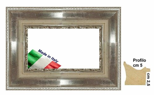 Cornice argento legno - cornice, in