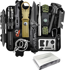 Kit Sopravvivenza 13 in 1 Campeggio Accessori Di Emergenza, Regali per Uomini, P