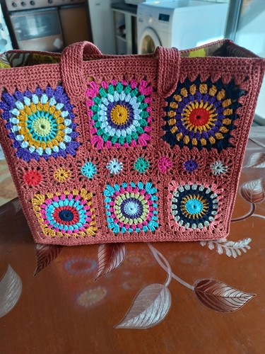 Borsa granny realizzata mano - borsa,